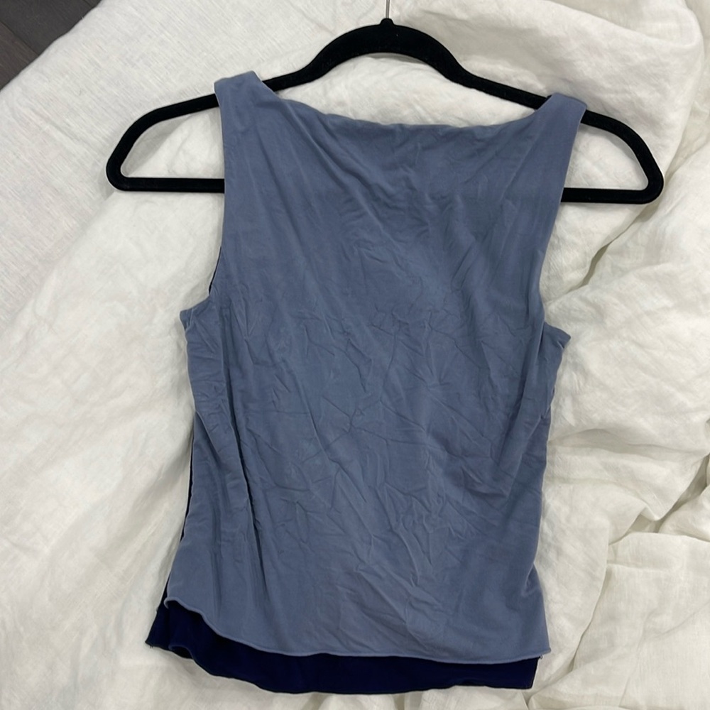 Tigermist Reversible Blue Tank Top with Side Buttons